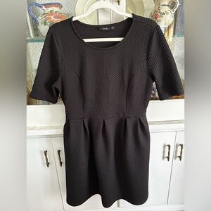 Apt. 9 Black Textured Midi Dress Large